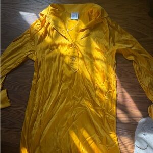 Gold Silk shirt dress